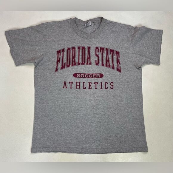 VINTAGE Florida State Soccer Athletics T-shirt Men Large USA 90s Single Stitch - Picture 1 of 7